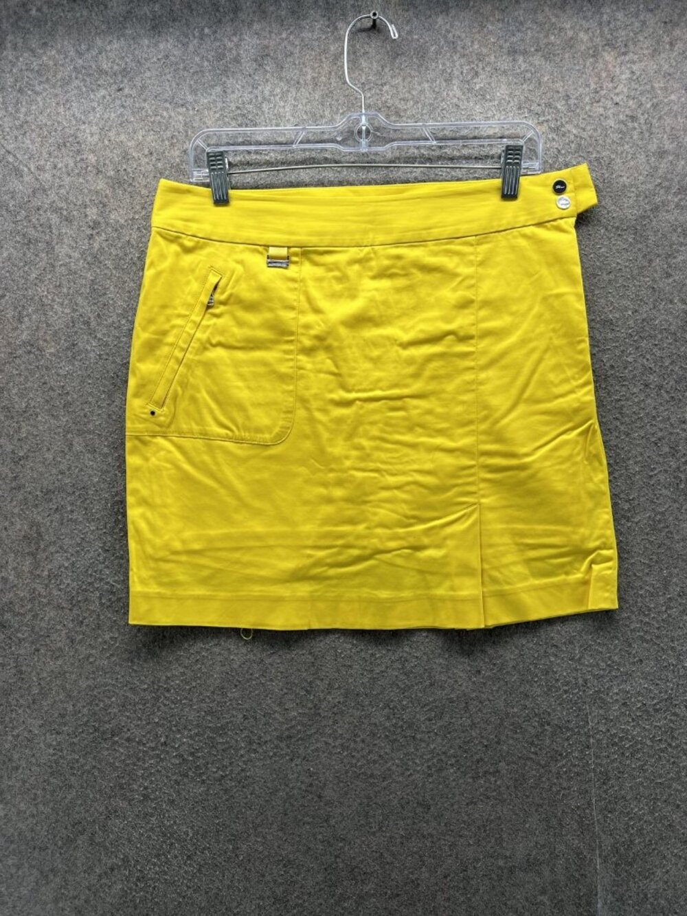 Ralph Lauren Golf Skirt Womens 6 Yellow Stretch Tennis Zip Pocket Golf Sport